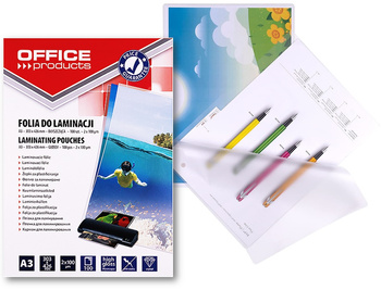 Folia laminacyjna Office Products A3 2x100µm błyszcząca (100)