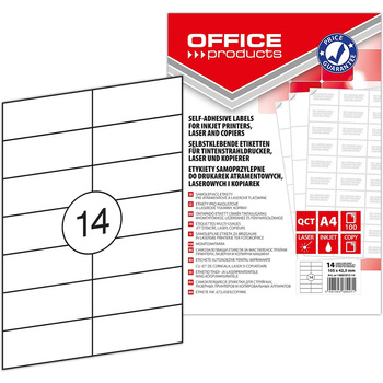 Etykiety Office Products A4 105x42.3mm białe (100)