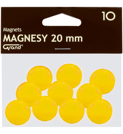 Magnesy do tablic Grand śr.20mm żółte (10)