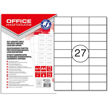 Etykiety Office Products A4 70x30mm białe (100)