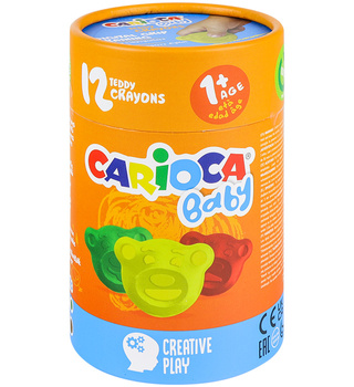 Kredki świecowe Carioca Baby Teddy 12 kolorów