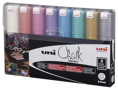 Markery kredowe Uni PWE-8K 8 kolorów