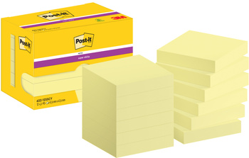 Karteczki Post-it Super Sticky 47.6x47.6mm (622-12SSCY-EU) żółte (12x90)