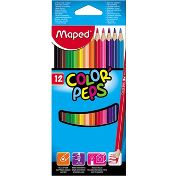 KREDKI TRÓJKĄTNE MAPED COLORPEPS 12 KOLORÓW