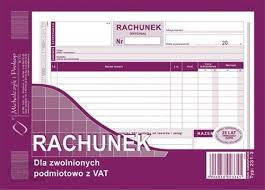 RACHUNEK DLA ZWOLNIONYCH Z VAT A5 (O+1K)