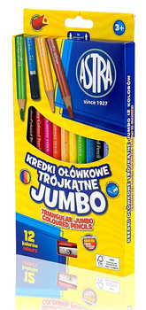Kredki ołówkowe Astra Jumbo trójkątne 12 kolorów
