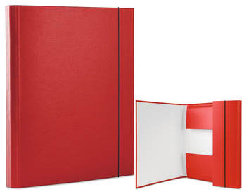 Teczka z gumką OFFICE PRODUCTS, PP, A4/30, 3-skrz., czerwona