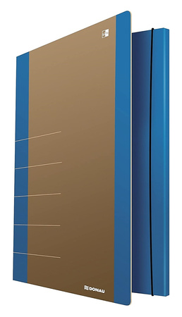 Teczka z gumką DONAU Life, Karton, A4, 500gsm, 3-skrz., niebieski