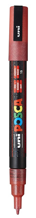Marker z farbą plakatową Uni POSCA PC-3ML brokatowy czerwony