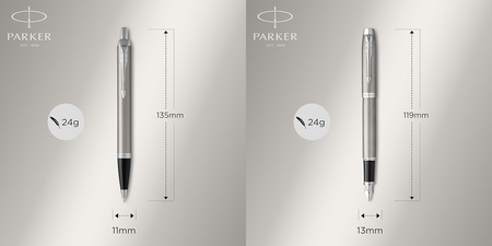 Pióro wieczne i długopis Parker IM Stainless Steel CT + etui
