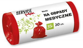 WORKI NA ODPADY MEDYCZNE 35L LDPE CZERWONE (20)