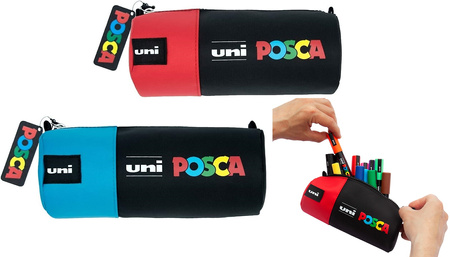 Piórnik Uni POSCA czarno-niebieski