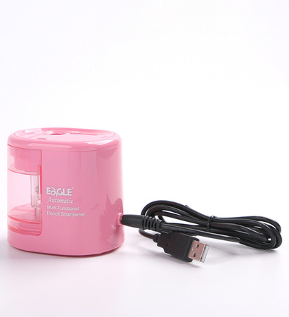 Temperówka na baterie Eagle EG-5161USB 2 otwory różowa