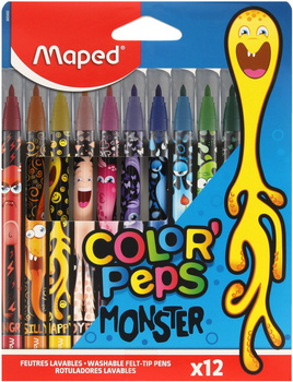 Flamastry Maped Color'Peps Monster 12 kolorów