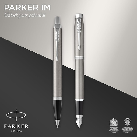 Pióro wieczne i długopis Parker IM Stainless Steel CT + etui