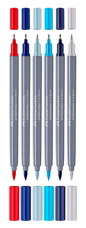 Pisaki akwarelowe Faber-Castell Goldfaber Aqua dwustronne 6 kolorów