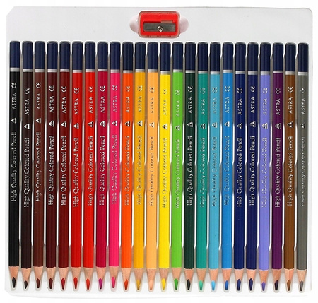 Kredki ołówkowe Astra trójkątne 24 kolory