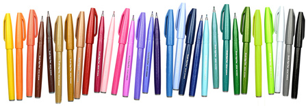 Pisaki pędzelkowe Pentel Brush Sign Pen SES15C 30 kolorów