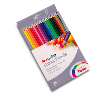 KREDKI OŁÓWKOWE PENTEL 24 KOLORY