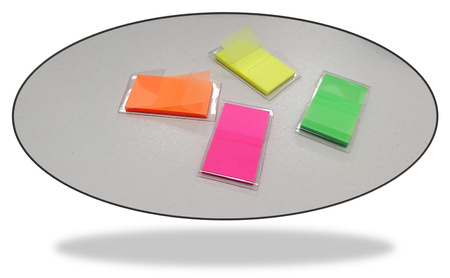 Zakładki indeksujące OFFICE PRODUCTS, PP, 25x43mm, 1x50 kart., zawieszka, różowe