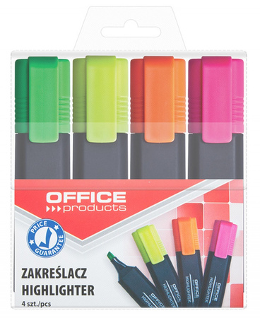 Zakreślacze Office Products 4 kolory