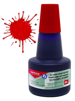 Tusz olejowy do pieczątek metalowych OFFICE PRODUCTS, 30ml, czerwony