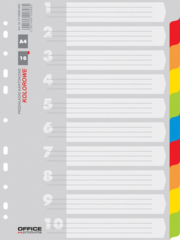 Przekładki kartonowe Office Products A4 10 kolorów