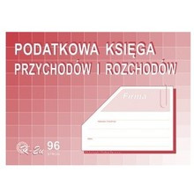 PODATKOWA KSIĘGA PRZYCHODÓW I ROZCHODÓW A4 96 KART