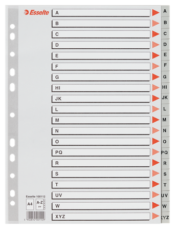 PRZEKŁADKI PP ESSELTE A4 A-Z