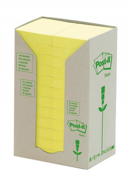 KARTECZKI POST-IT ECO 38x51mm ŻÓŁTE (24x100)