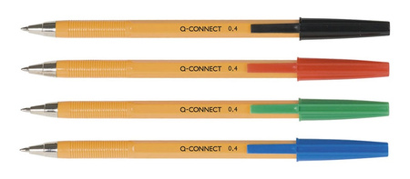 Długopisy Q-Connect 0.4mm zielone (20)