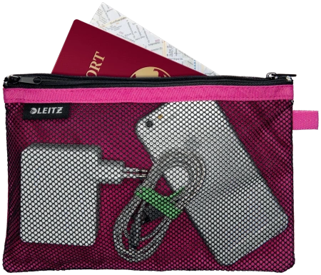 Saszetka Leitz Wow 15x23cm 2 kieszonki różowa