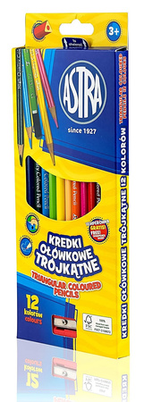 Kredki ołówkowe Astra trójkątne 12 kolorów