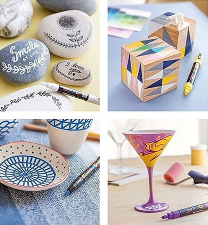 Markery z farbą plakatową Uni POSCA PC-5M 8 kolorów