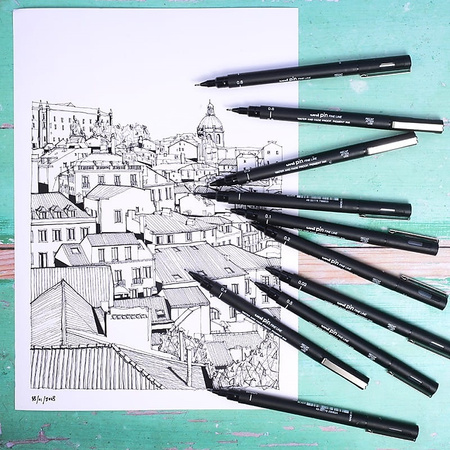 Cienkopis kreślarski Uni Pin-200 0.2mm czerwony