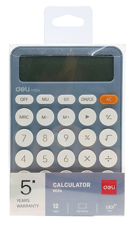 Kalkulator Deli M124 niebieski