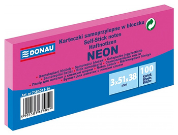 Karteczki Donau 38x51mm neon różowe (3x100)
