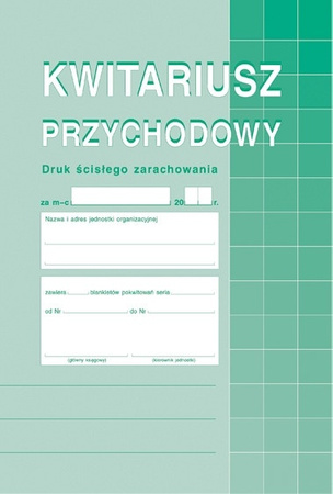 KWITARIUSZ PRZYCHODOWY NUMEROWANY A5 (O+2K)