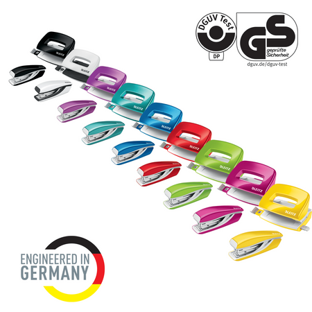 Zszywacz i dziurkacz Leitz Wow Nexxt czerwony