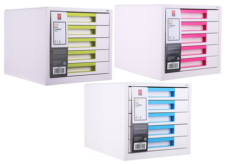 Pojemnik 5 szuflad Deli Rio biało-różowy