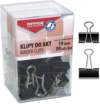 Klipy do dokumentów Office Products 19mm czarne (30)