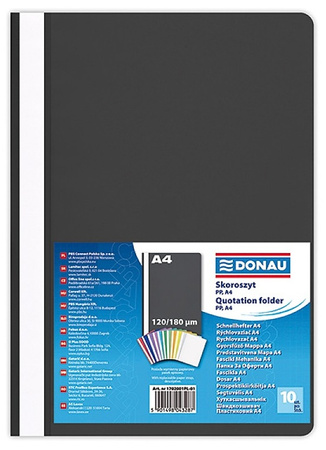 Skoroszyt DONAU, PP, A4, standard, 120/180mikr., granatowy