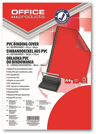 Okładki do bindowania Office Products A4/200µm transparentne (100)
