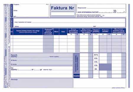 FAKTURA VAT A5 (O+1K)