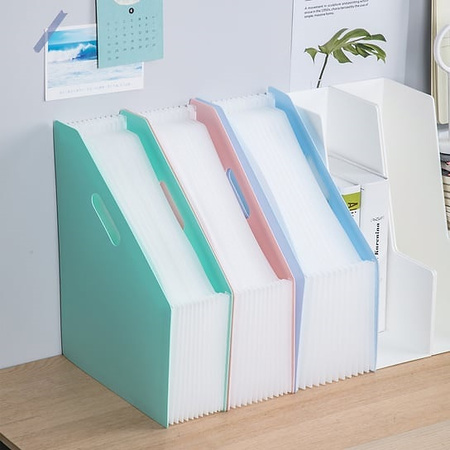 Pojemnik harmonijkowy Deli Macaron A4 13 przegródek zielony