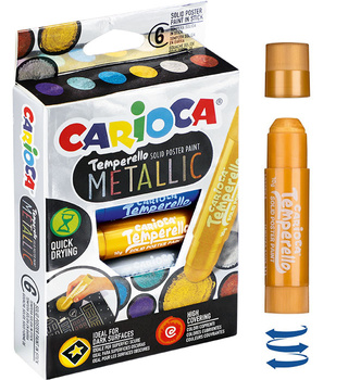 Farby w sztyfcie Carioca Tamparello Metallic 6 kol