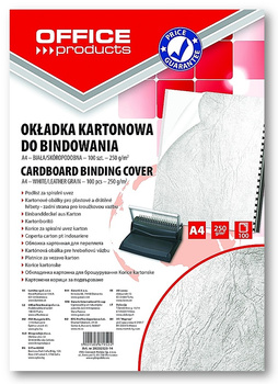 Okładki do bindowania Office Products Delta A4 skóropodobne białe (100)
