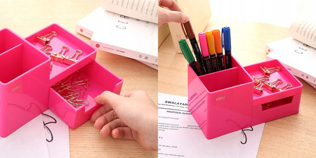 Organizer na biurko Deli Rio różowy