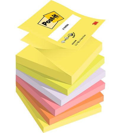 Karteczki Post-it Z-Notes 76x76mm (R330NR) mix kolorów (6x100)