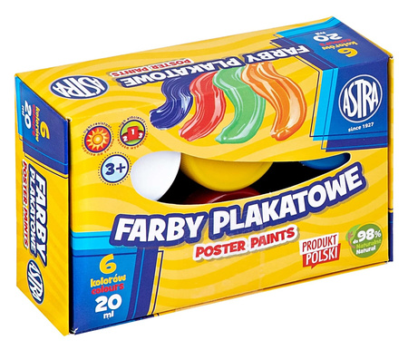 Farby plakatowe Astra 20ml x6 kolorów